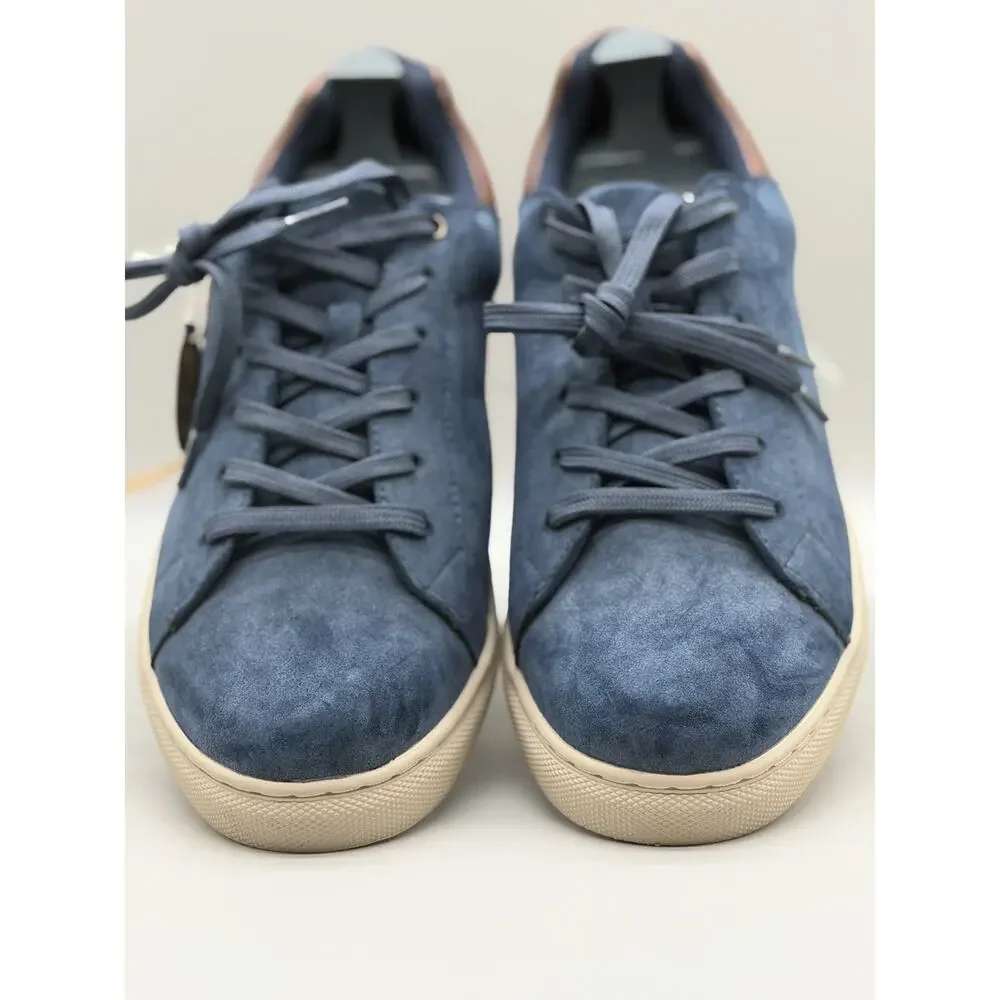 William Rast Luke Men’s 10M Blue Faux Suede Low Top Casual Sneakers New
